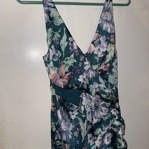 Astr Floral Maxi Dress - Green and Purple